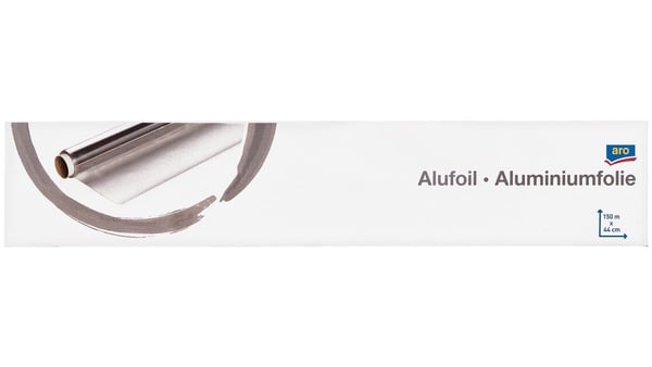 Bild 1 von aro Gastro Alufolie,  Aluminiumfolie, besonders reißfest - 150 m x 45 cm, 11µm, 1 Rolle