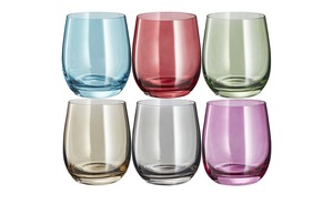 LEONARDO Gläser klein, 6er-Set  Sora mehrfarbig Glas Maße (cm): B: 26,7 H: 10,3 T: 17,8 Geschenkideen