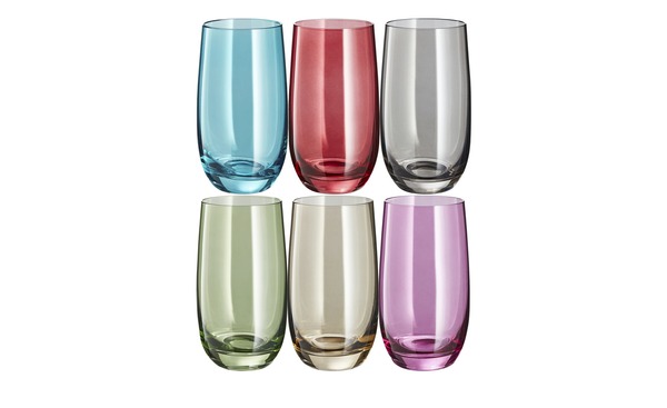 Bild 1 von LEONARDO Gläser groß, 6er-Set  Sora mehrfarbig Glas Maße (cm): B: 23,4 H: 14 T: 15,6 Geschenkideen