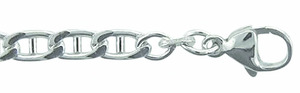 Adelia´s Silberarmband "Damen Silberschmuck 925 Silber Stegpanzer Armband 21 cm", 21 cm 925 Sterling Silber Stegpanzerkette Silberschmuck für Damen
