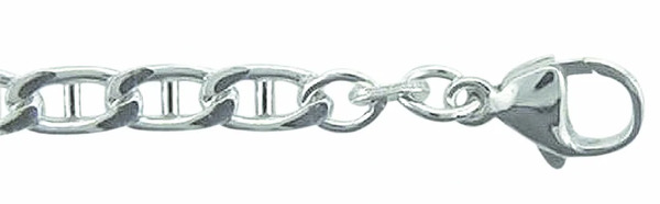 Bild 1 von Adelia´s Silberarmband "Damen Silberschmuck 925 Silber Stegpanzer Armband 21 cm", 21 cm 925 Sterling Silber Stegpanzerkette Silberschmuck für Damen