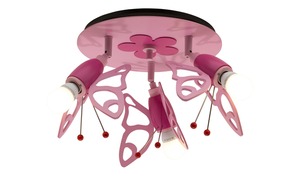 Deckenstrahler Schmetterlinge Holz rosa rosa/pink Maße (cm): H: 30  Ø: [40.0] Geschenkideen