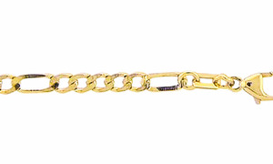 Adelia´s Goldarmband "Damen Goldschmuck 333 Gold Figaro Armband 19 cm", 19 cm 333 Gold Figarokette Goldschmuck für Damen