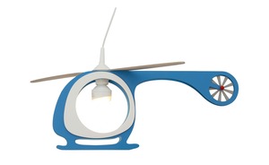 Pendelleuchte Hubschrauber Holz blau, weiß mehrfarbig Maße (cm): B: 60 H: 25 Geschenkideen