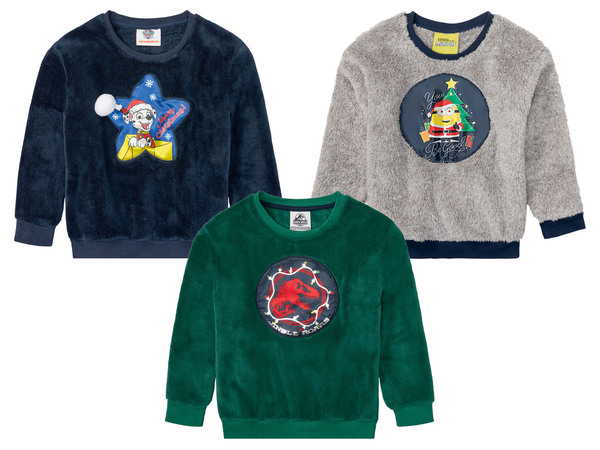 Bild 1 von Kinder/Kleinkinder Jungen Teddyfleecepullover mit Applikation