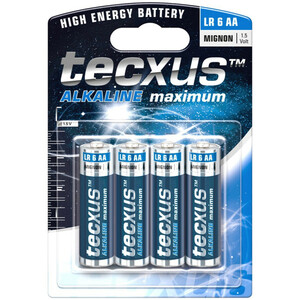 Tecxus Batterien AA 1,5V LR6 4 Stück Mignon