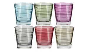 LEONARDO Gläser klein, 6er-Set  Vario mehrfarbig Glas Maße (cm): B: 26 H: 9,8 T: 17,4 Geschenkideen