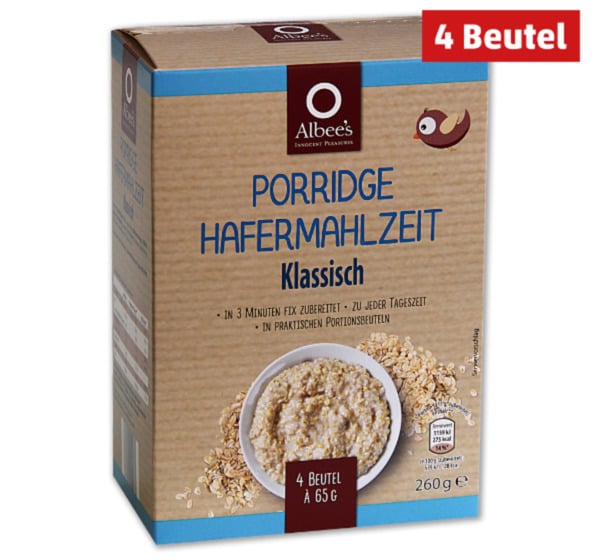 Bild 1 von ALBEE’S Porridge Hafermahlzeit*