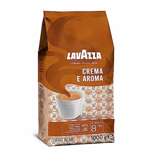 Bild 1 von Lavazza, Crema e Aroma, Arabica und Robusta Kaffeebohnen, Ideal für Espressomaschinen, mit Schokoladigen Aromen, Intensität 8/10, Mittlere Röstung, 1 kg Packung