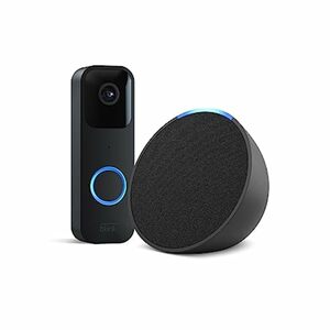 Blink Video Doorbell, schwarz, Funktionert mit Alexa + Wir stellen vor: Echo Pop | Anthrazit - Smart Home-Einsteigerpaket