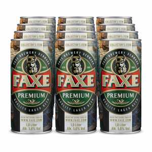 FAXE Premium Bier 5,0 % vol 1,0 Liter Dose, 12er Pack