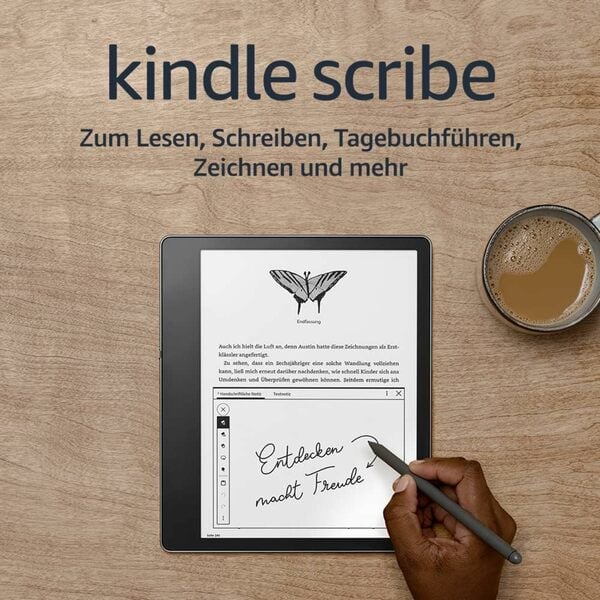 Bild 1 von Kindle Scribe – der erste Kindle zum Lesen, Schreiben, Zeichnen und Führen von Tagebüchern, mit Paperwhite-Bildschirm (10,2 Zoll, 300 ppi) und Standard-Eingabestift | 16GB