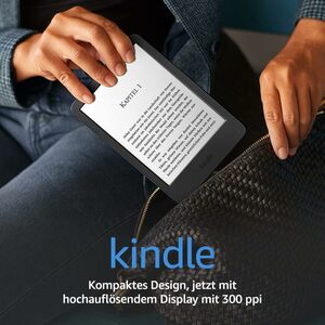 Kindle (2022) – Der bisher leichteste und kompakteste Kindle, jetzt mit hochauflösendem 6-Zoll-Display mit 300 ppi und doppelter Speicherkapazität | Mit Werbung | Schwarz