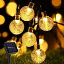 Bild 1 von Solar Lichterkette Aussen, AISUTHA 8M 40 LED Solar 8 Modi Kristall Kugeln Wasserdicht IP65 Outdoor Solar für Garten, Terrasse, Balkon, Hochzeit