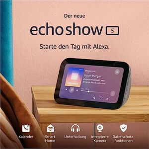 Der neue Echo Show 5 (3. Gen.) | Kompakter smarter Touchscreen mit Alexa zum Steuern deines Smart Homes und mehr | Anthrazit