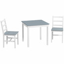 Bild 1 von HOMCOM Essgruppe 3er-Set, v, Küchentisch-Set für 2 Personen, Esszimmergruppe, Tischgruppe für Küche, Wohnzimmer, Kiefernholz, Grau+Weiß