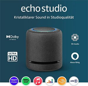 Echo Studio | Der beste Klang, den Echo-Lautsprecher je geboten haben – mit Dolby Atmos und Alexa | Anthrazit