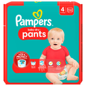 Pampers Baby-Dry Windeln Pants Gr.4 9-15kg 27 Stück