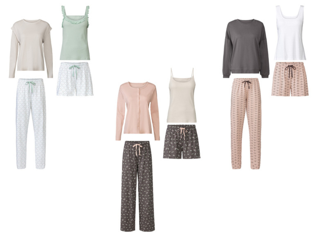 Bild 1 von esmara® Damen Pyjama, 4-teilig, mit hohem Baumwollanteil