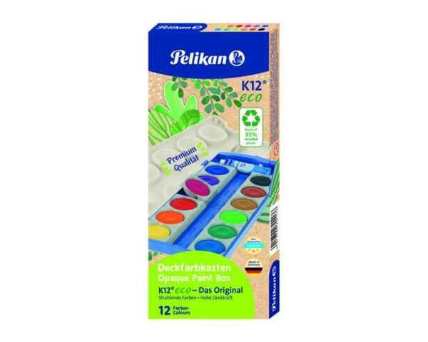 Bild 1 von Pelikan Deckfarbkasten K12 eco 12 Deckfarben + 1 Tube Weiß