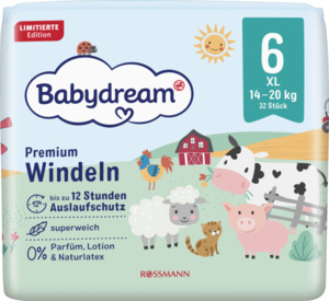 Babydream Premium Windel Größe 6 XL, 32 Stück, 14-20 kg