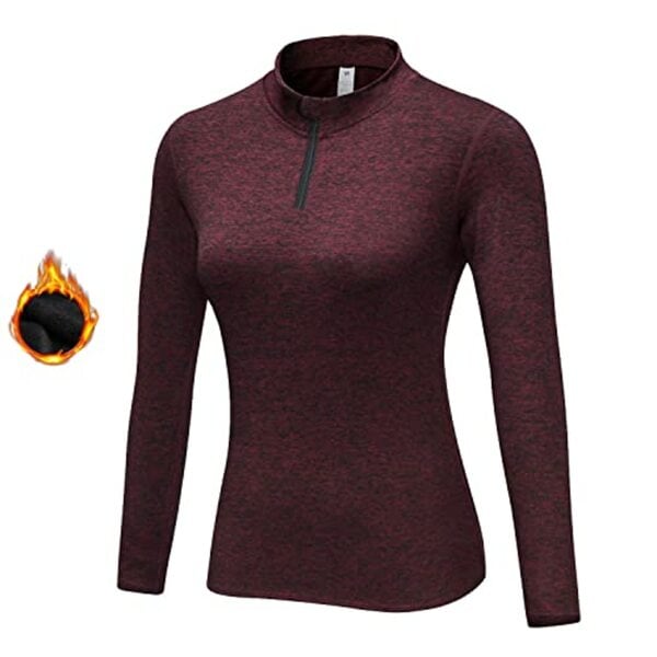 Bild 1 von WOWENY Fleecepullover Damen Fleece warm Laufshirt Langarm mi