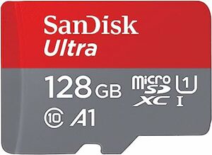SanDisk Ultra Android microSDXC UHS-I Speicherkarte 128 GB + Adapter (Für Smartphones und Tablets, A1, Class 10, U1, Full HD-Videos, bis zu 140 MB/s Lesegeschwindigkeit)