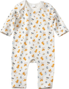 PUSBLU Baby Schlafanzug, Gr.62/68, aus Bio-Baumwolle, weiß, bunt