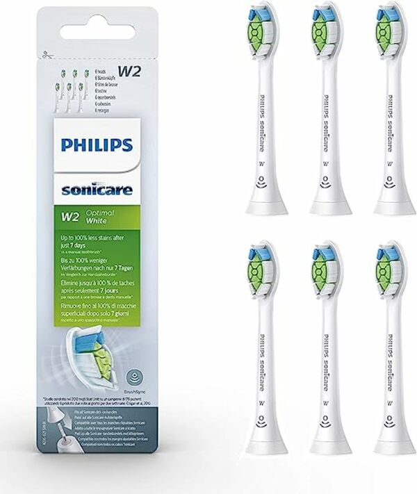 Bild 1 von Philips Sonicare Original W2 Optimal White Standard Schallzahnbürstenköpfe - 6er-Pack in Schwarz (Modell HX6066/10)