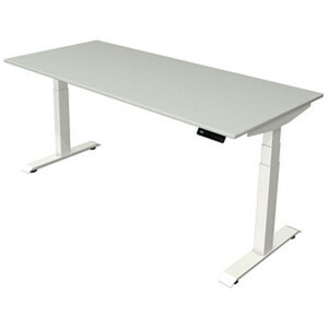 Kerkmann Move 4 elektrisch höhenverstellbarer Schreibtisch lichtgrau rechteckig, T-Fuß-Gestell weiß 180,0 x 80,0 cm