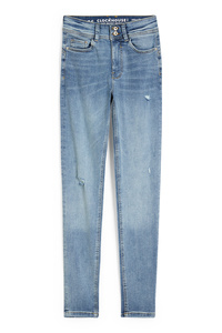C&A CLOCKHOUSE-Skinny Jeans-Mid Waist-Push-up-Effekt, Blau, Größe: 44
