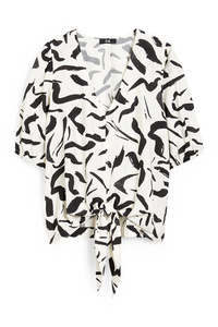 C&A Bluse mit Knotendetail, Weiß, Größe: 44