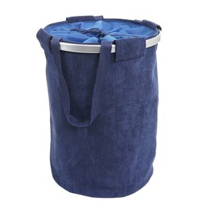Wäschesammler MCW-C34, Laundry Wäschekorb Wäschesack Wäschebehälter mit Kordelzug, Henkel 55x39cm 65l ~ cord blau