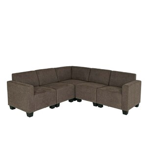 Modular Sofa-System Couch-Garnitur Moncalieri 5, Stoff/Textil ~ braun