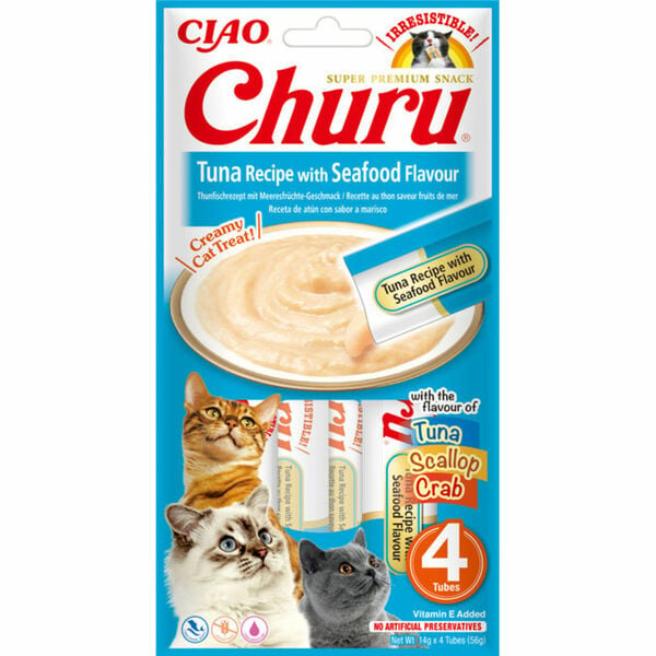 Bild 1 von CIAO Katzenzusatznahrung Thunfisch & Meeresfrüchte, 4 Sticks