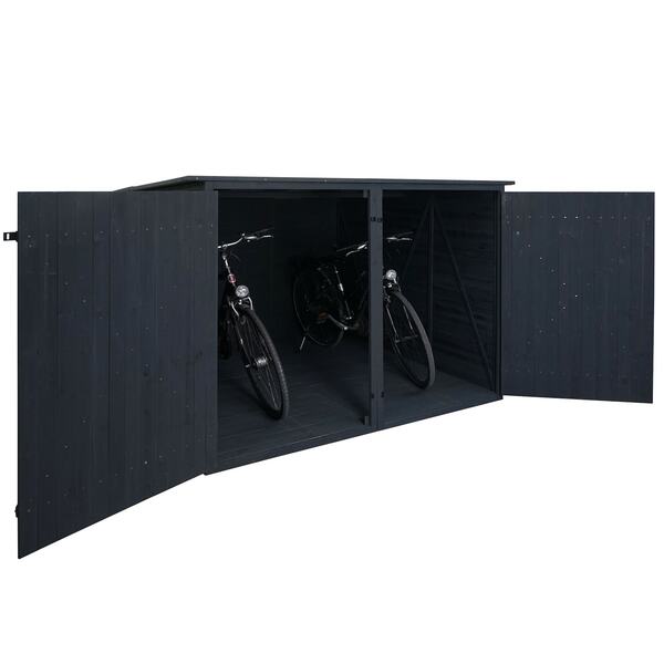 Bild 1 von 2er-Fahrradgarage MCW-H60, Fahrradbox Geräteschuppen Gerätehaus, abschließbar 151x200x200cm ~ anthrazit