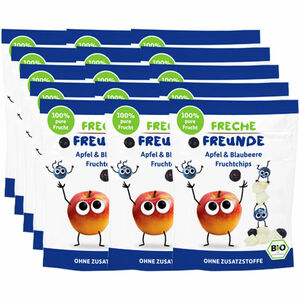 Freche Freunde BIO Fruchtchips Apfel & Blaubeere, 12er Pack