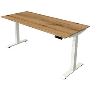 Kerkmann Move 4 elektrisch höhenverstellbarer Schreibtisch eiche rechteckig, T-Fuß-Gestell weiß 180,0 x 80,0 cm