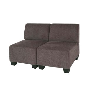 Modular 2-Sitzer Sofa Couch Moncalieri, Stoff/Textil ~ braun, ohne Armlehnen