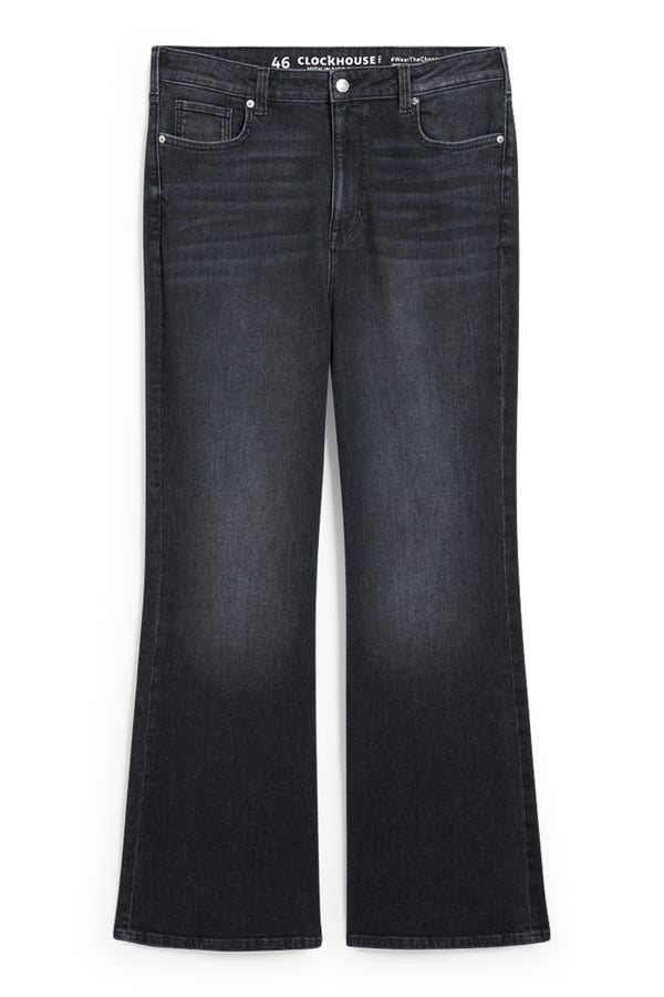 Bild 1 von C&A CLOCKHOUSE-Flared Jeans-High Waist-LYCRA®, Grau, Größe: 56