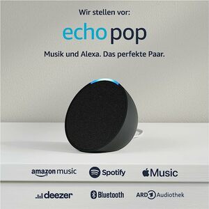 Wir stellen vor: Echo Pop | Kompakter und smarter Bluetooth-Lautsprecher mit vollem Klang und Alexa | Anthrazit
