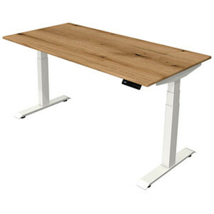 Kerkmann Move 4 elektrisch höhenverstellbarer Schreibtisch eiche rechteckig, T-Fuß-Gestell weiß 160,0 x 80,0 cm
