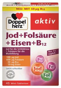 Doppelherz aktiv Jod + Folsäure + Eisen + B12 - 45 Mini Tabletten