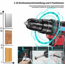 Bild 3 von EUARY Akku-Schraubendreher Akkuschrauber Set 21V Bohrmaschinen Schlagbohrschrauber Bohrschrauber, 1200,00 U/min, (Drehmoment, 2-Gang, 45 Drehmoment), Universal Drill zwei 21 V Batterien, 1200U/m