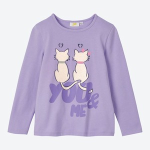 Mädchen-Shirt mit Katzen-Frontaufdruck