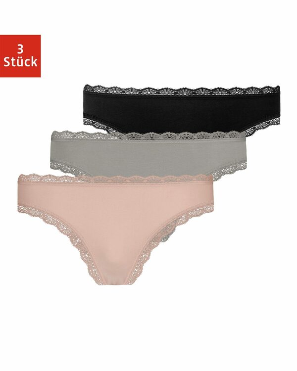 Bild 1 von SNOCKS Tanga Unterwäsche Damen String Unterhosen Tanga (3 Stück, 3-St) aus Bio-Baumwolle mit Spitze, unsichtbar unter deiner Kleidung