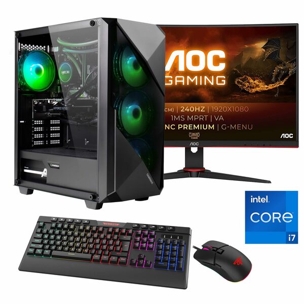 Bild 1 von Hyrican Striker SET02368 Gaming-PC-Komplettsystem (27", Intel® Core i7 12700F, RTX 3060 Ti, 16 GB RAM, 1000 GB SSD, Windows 11, inklusive 27" Monitor AOC C27G2ZE/BK)