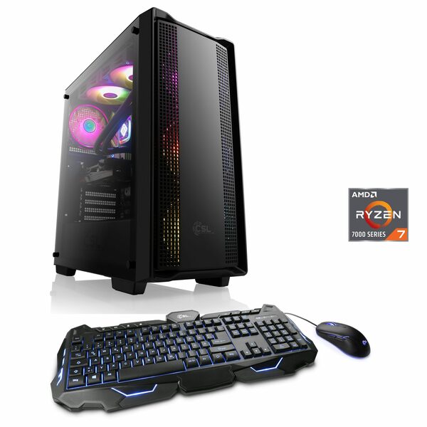 Bild 1 von CSL HydroX V28610 Gaming-PC (AMD Ryzen 7 7700, AMD Radeon RX 6700XT, 16 GB RAM, 1000 GB SSD, Wasserkühlung)