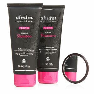ahuhu organic hair care Keratin Shampoo 200ml Treatment 200ml Taschenspiegel