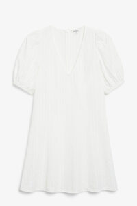Monki White Puff Sleeve Dress, Alltagskleider in Größe 34